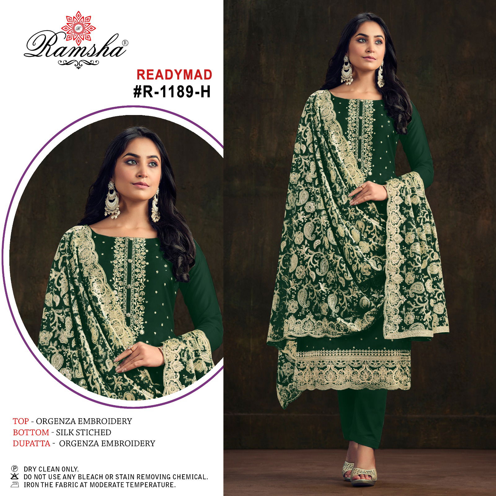 Ramsha R 1189 E To H Organza Pakistani Readymade Suits Wholesale Price In Surat
